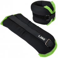Утяжелители Sportex HKAW101-B (2х1,5 кг) (нейлон) в сумке (черный с зеленой окантовкой) 10019008
